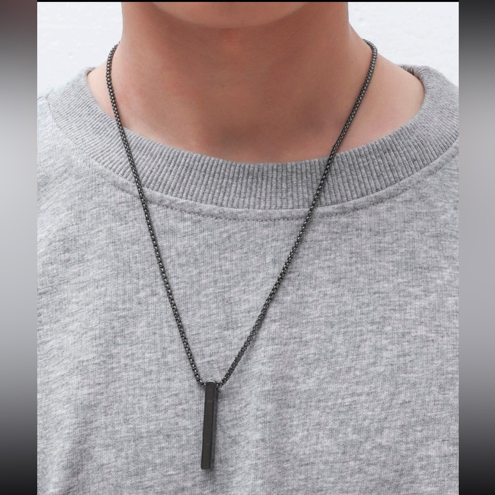 ⛓ Awesome Minimalistic Gun Black Bar Necklace ⛓